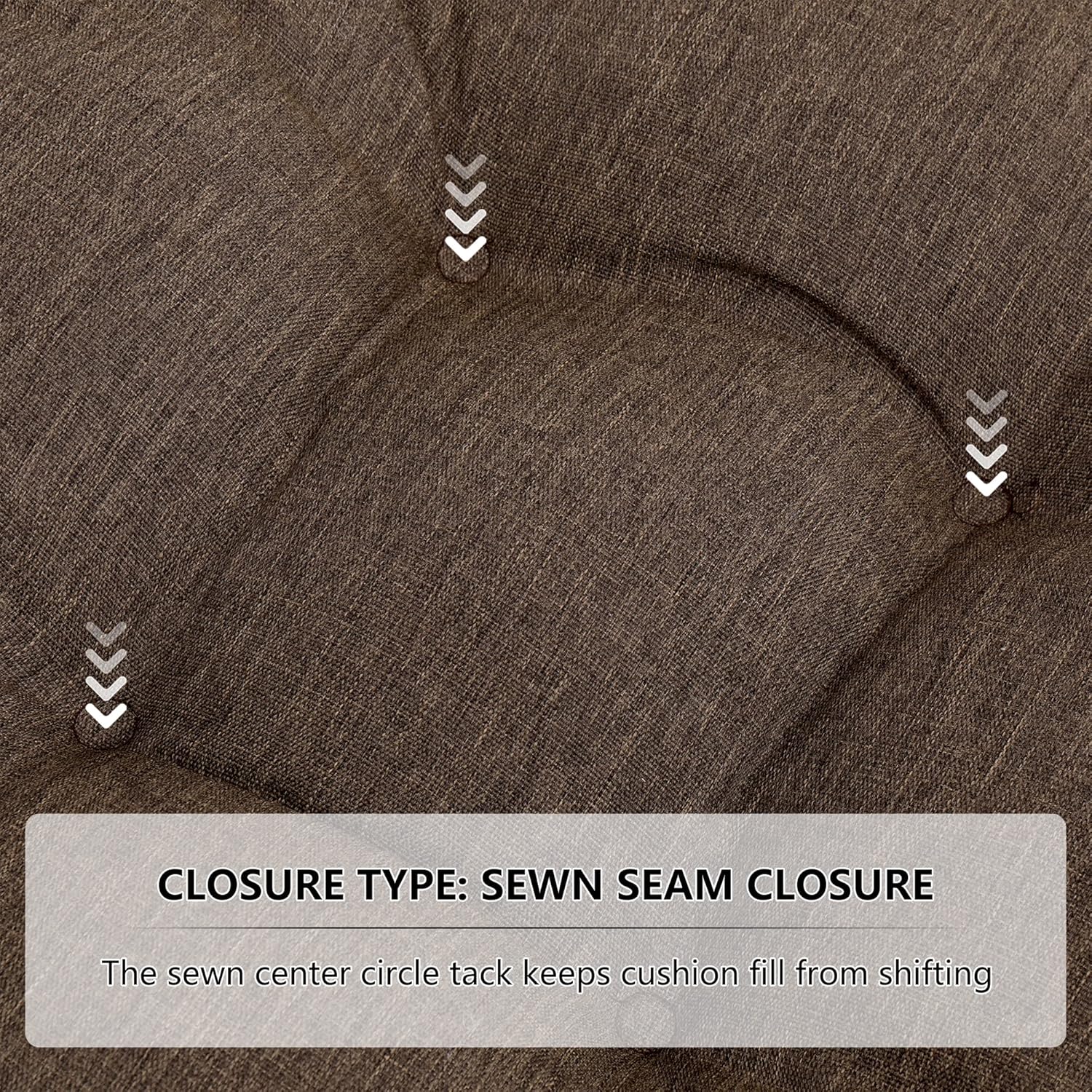 RACE LEAF 19" x 19" Patio Chair Seat Pads Brown - Outdoor/Indoor Patio Cushions Set of 2 - Replacement Cushions for Chairs and Seating - Olefin Seat Pads for Porch, Deck, and Garden Seats