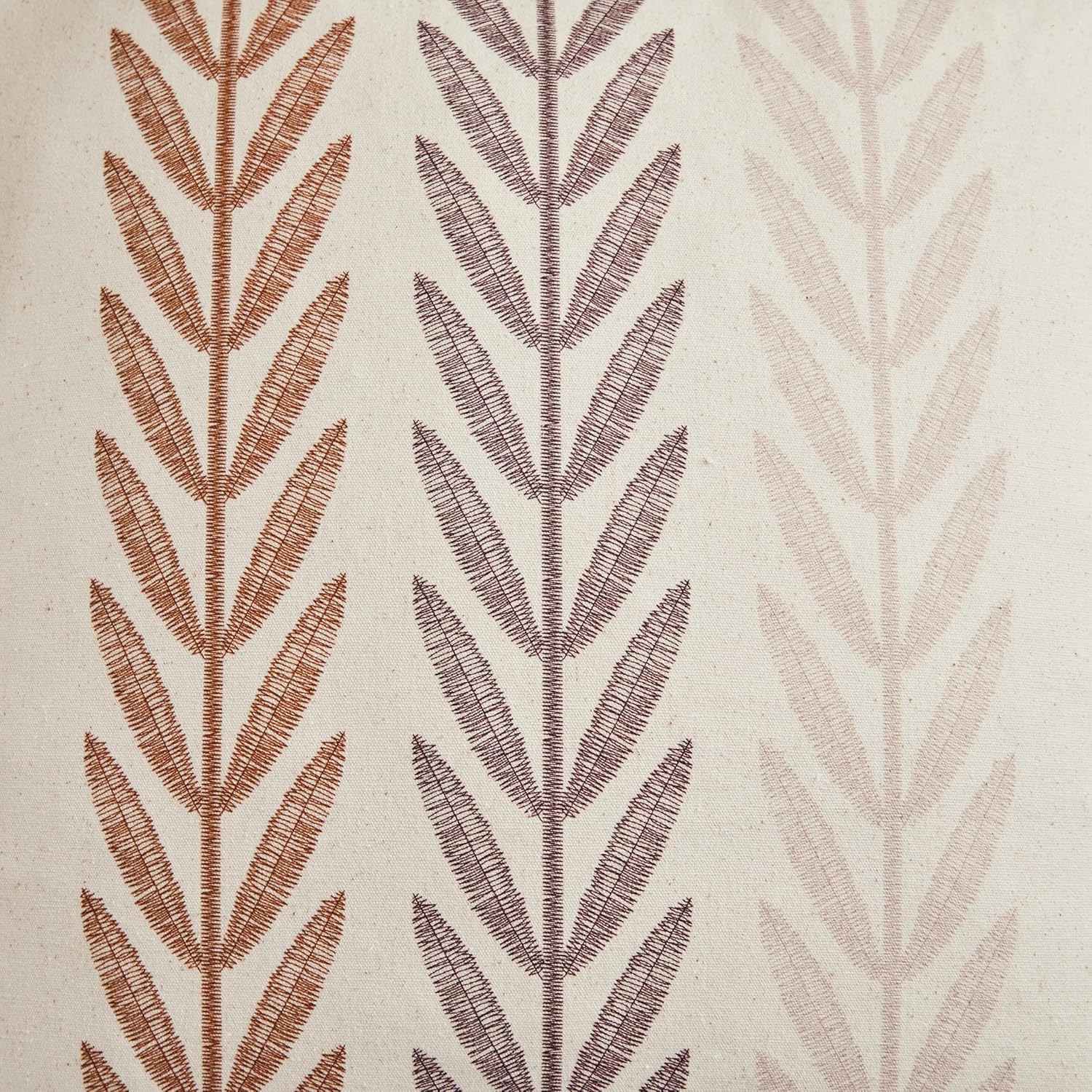 100% Cotton Farmhouse Leaves Throw Pillow Covers Set of 2, 18x18 Inch Mixed Brown Pastoral Decorative Print Cushion Covers for Sofa Bed Living Room Home Decor