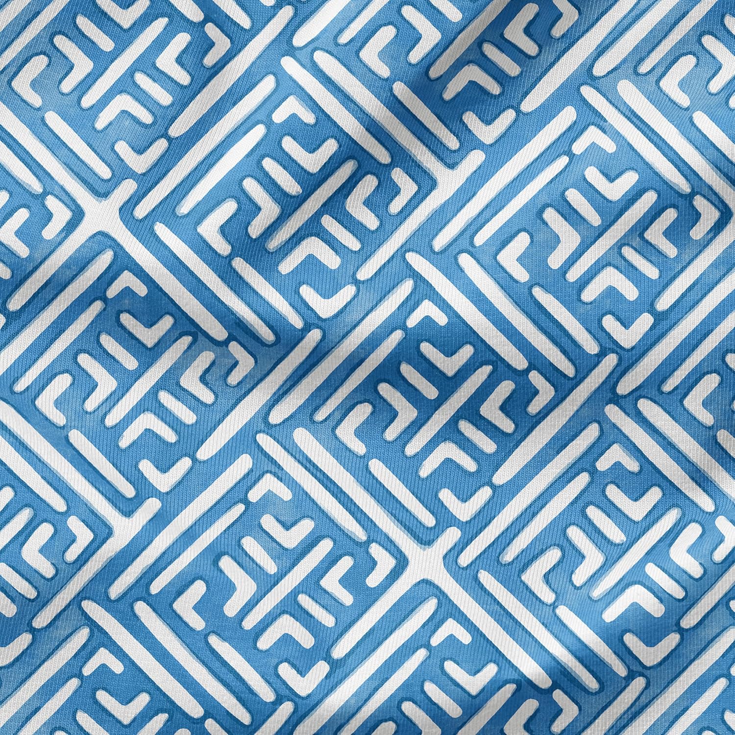 Arden Outdoor Midback Chair Cushion, 18 x 16.5, Rain-Proof, Fade Resistant Amalfi Blue Tile