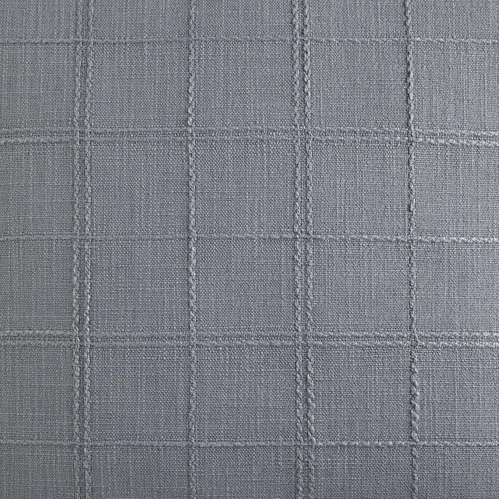 ZeeMart Linen Checked Throw Pillow Covers Set of 2, 24x24 Inch Blue Ashes/Cream, Farmhouse Decorative Single Sided Grid Embroidered Couch Pillow Cases Blue Grey Cotton Linen Cushion Covers