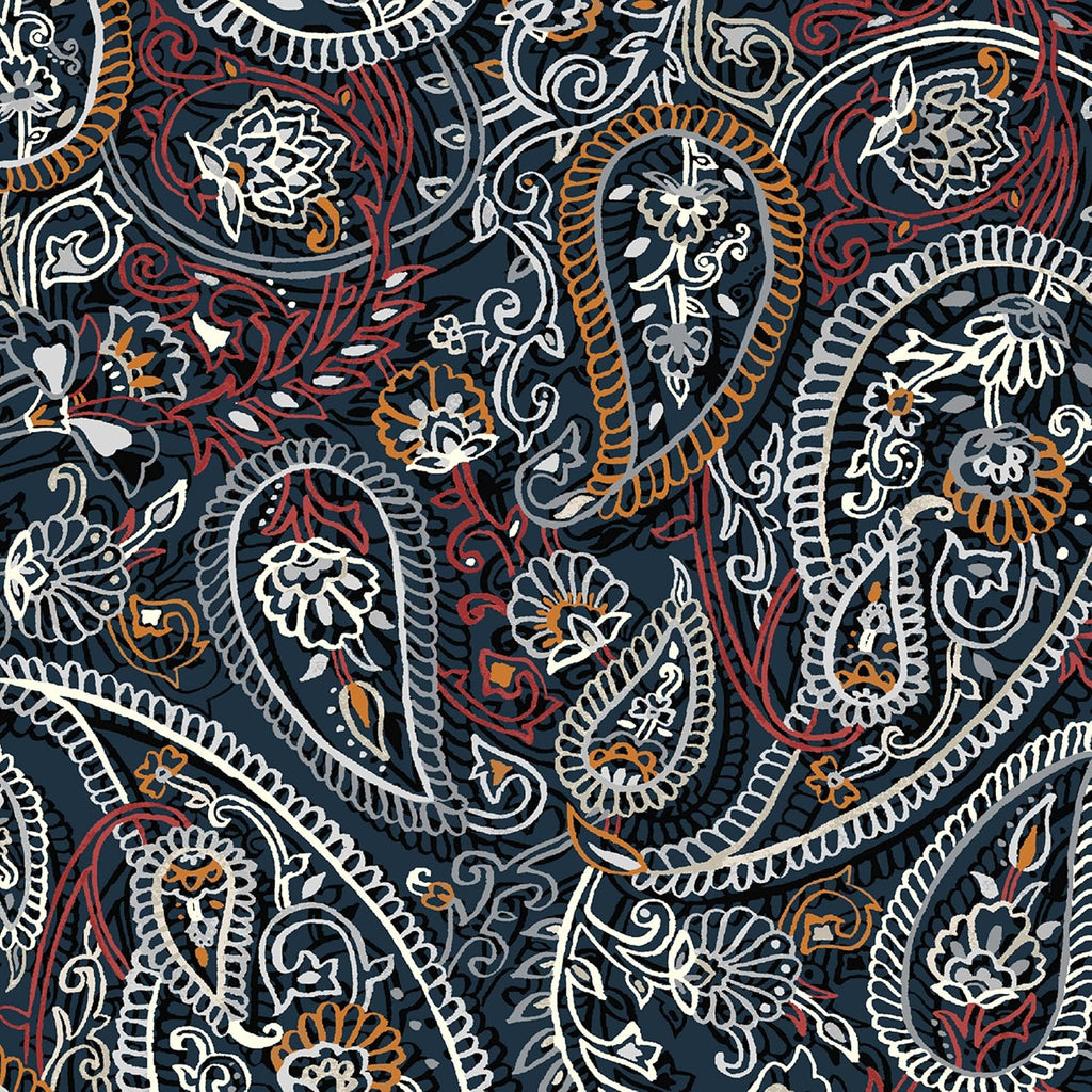 Arden Outdoor Chair Cushion, 21 x 20, Rain-Proof, Fade Resistant 20 x 21, Navy Palmira Paisley