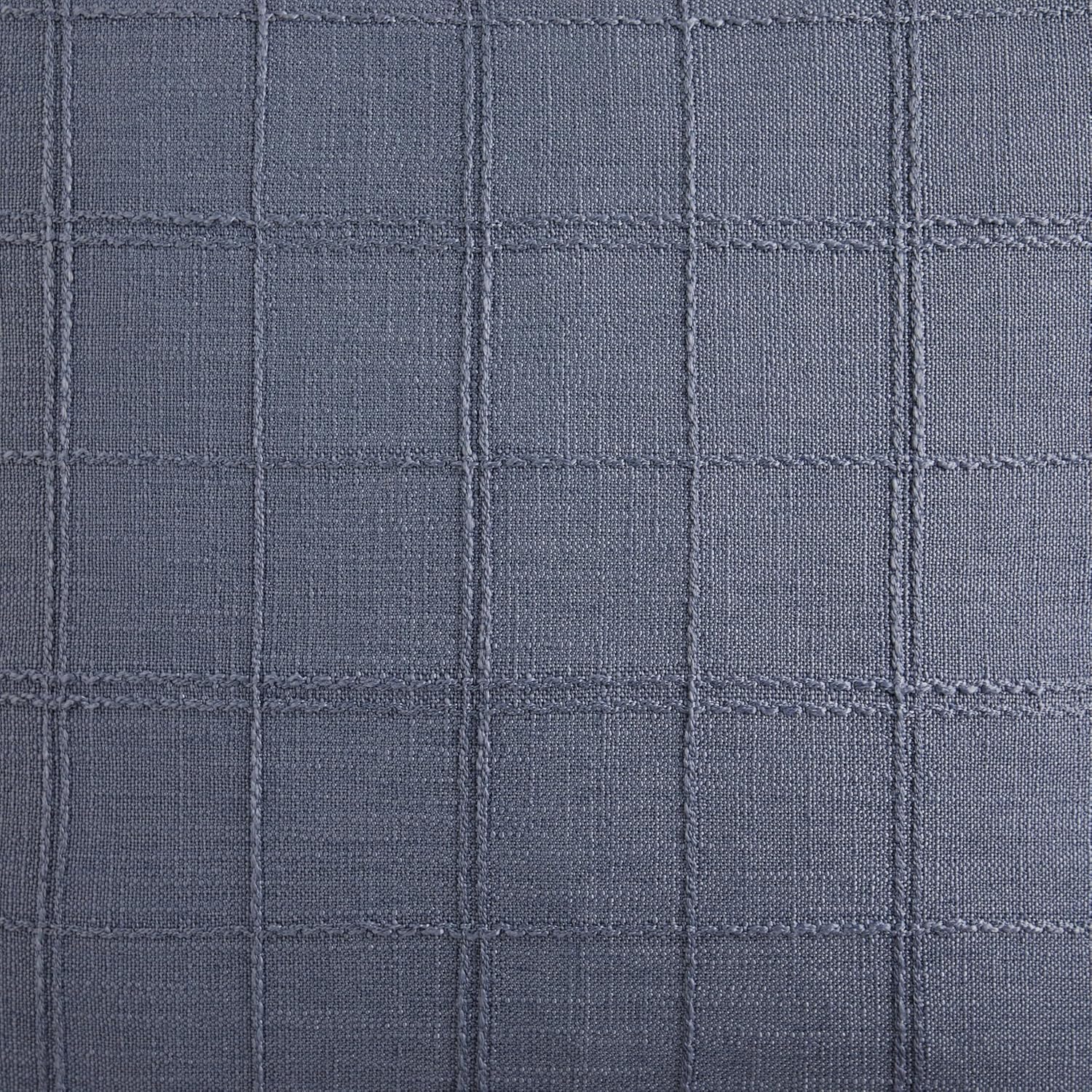 ZeeMart Linen Checked Throw Pillow Covers Set of 2, 20x20 Inch Blue/Cream, Farmhouse Decorative Single Sided Grid Embroidered Couch Pillow Cases Dusty Blue Cotton Linen Cushion Covers