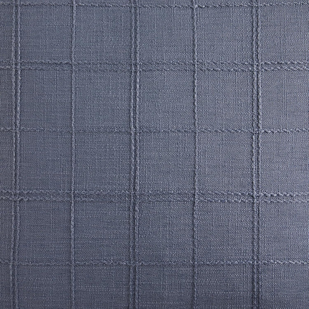 ZeeMart Linen Checked Throw Pillow Covers Set of 2, 24x24 Inch Blue/Cream, Farmhouse Decorative Single Sided Grid Embroidered Couch Pillow Cases Dusty Blue Cotton Linen Cushion Covers