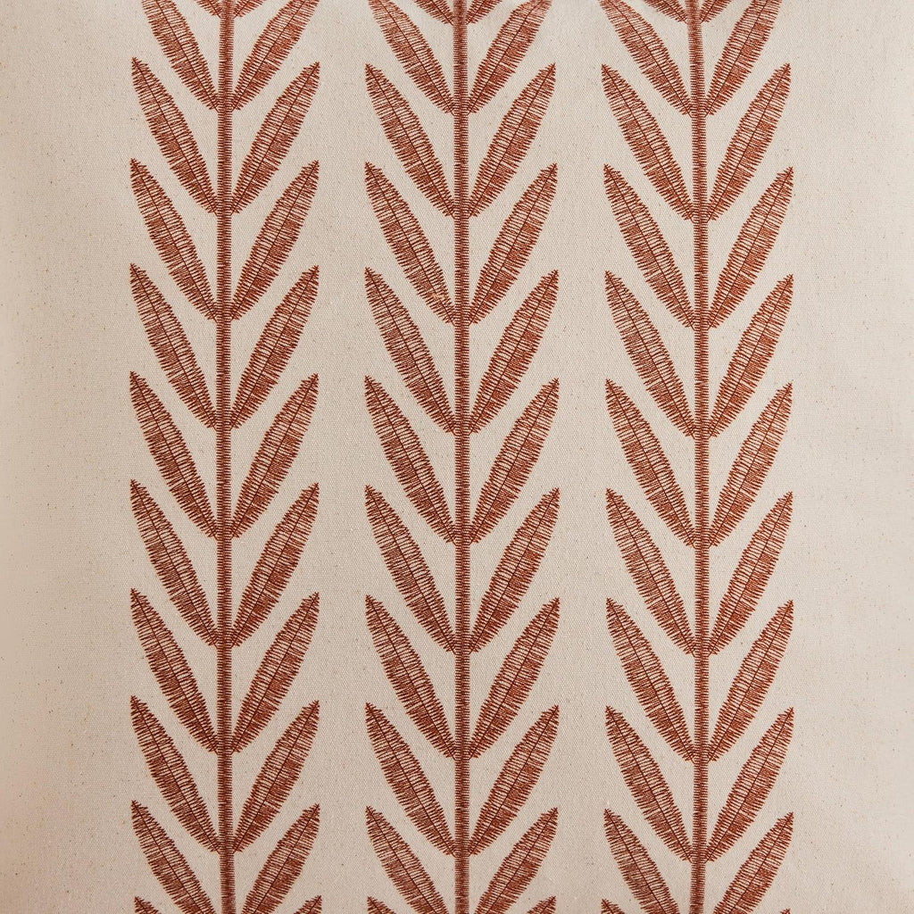 100% Cotton Farmhouse Leaves Throw Pillow Covers Set of 2, 20x20 Inch Terracota Pastoral Decorative Print Cushion Covers for Sofa Bed Living Room Home Decor