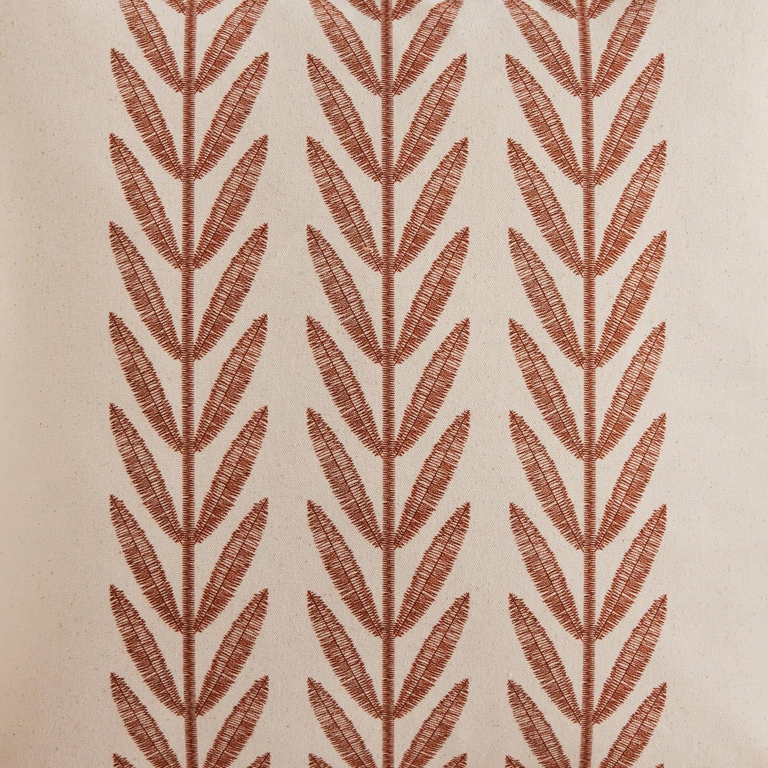 100% Cotton Farmhouse Leaves Throw Pillow Covers Set of 2, 16x16 Inch Terracota Pastoral Decorative Print Cushion Covers for Sofa Bed Living Room Home Decor