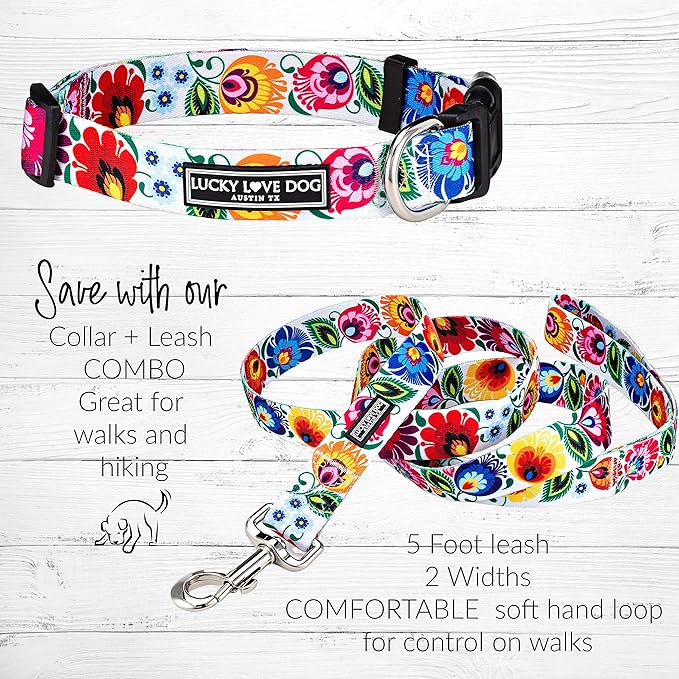Lucky Love Dog - Adjustable Dog Collar with Easy Click Buckle for Small to Large Ones, Durable, & Comfortable for Male & Female Dogs, Pet Collar for Puppies & Adult Dogs - Ladybird, Small
