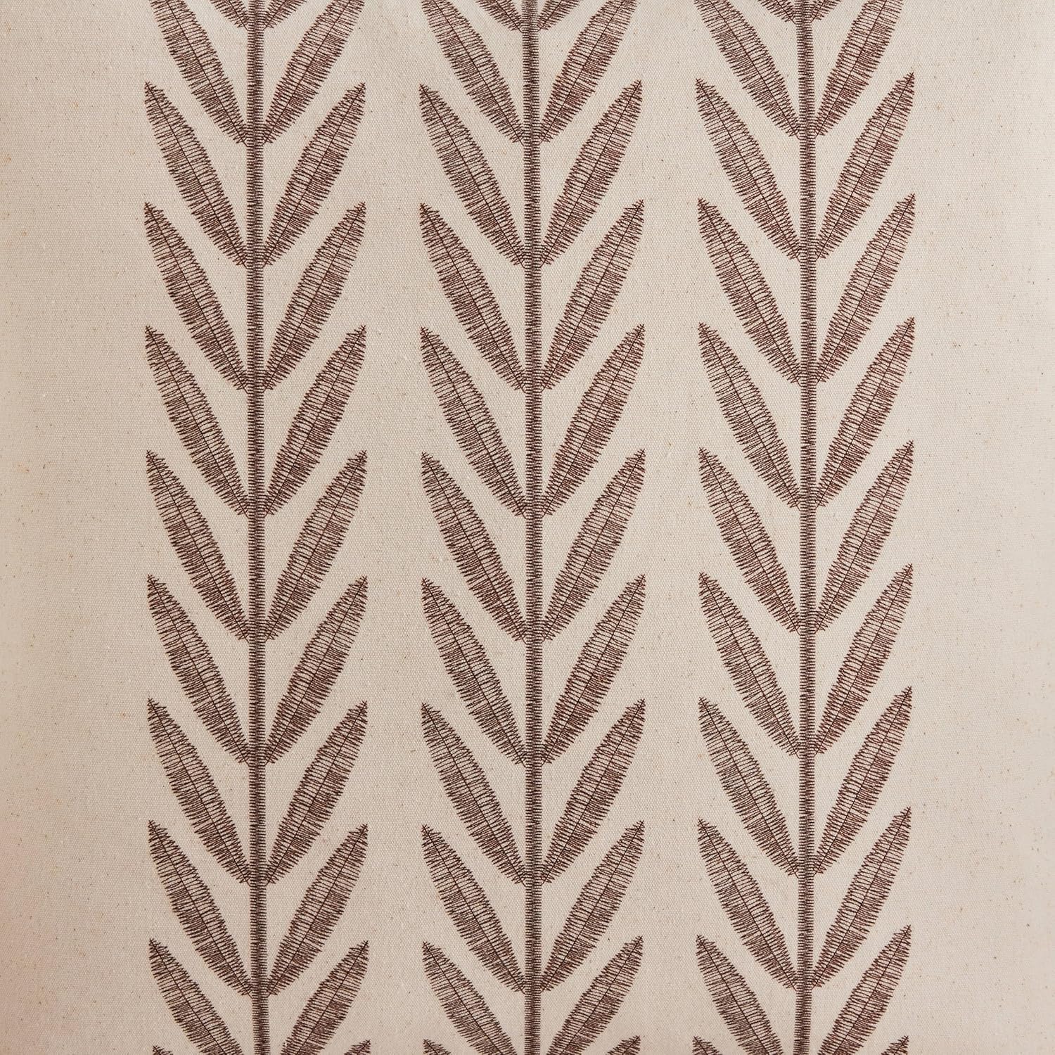 100% Cotton Farmhouse Leaves Throw Pillow Covers Set of 2, 18x18 Inch Chocolate Pastoral Decorative Print Cushion Covers for Sofa Bed Living Room Home Decor