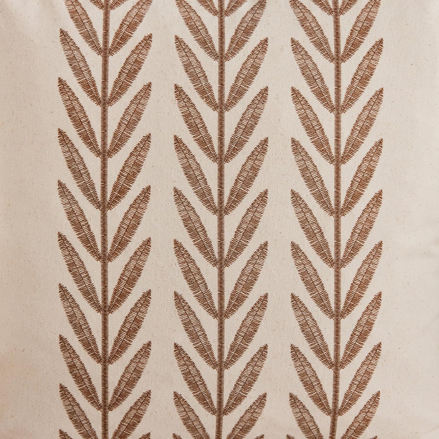 100% Cotton Farmhouse Leaves Throw Pillow Covers Set of 2, 24x24 Inch Caramel Pastoral Decorative Print Cushion Covers for Sofa Bed Living Room Home Decor