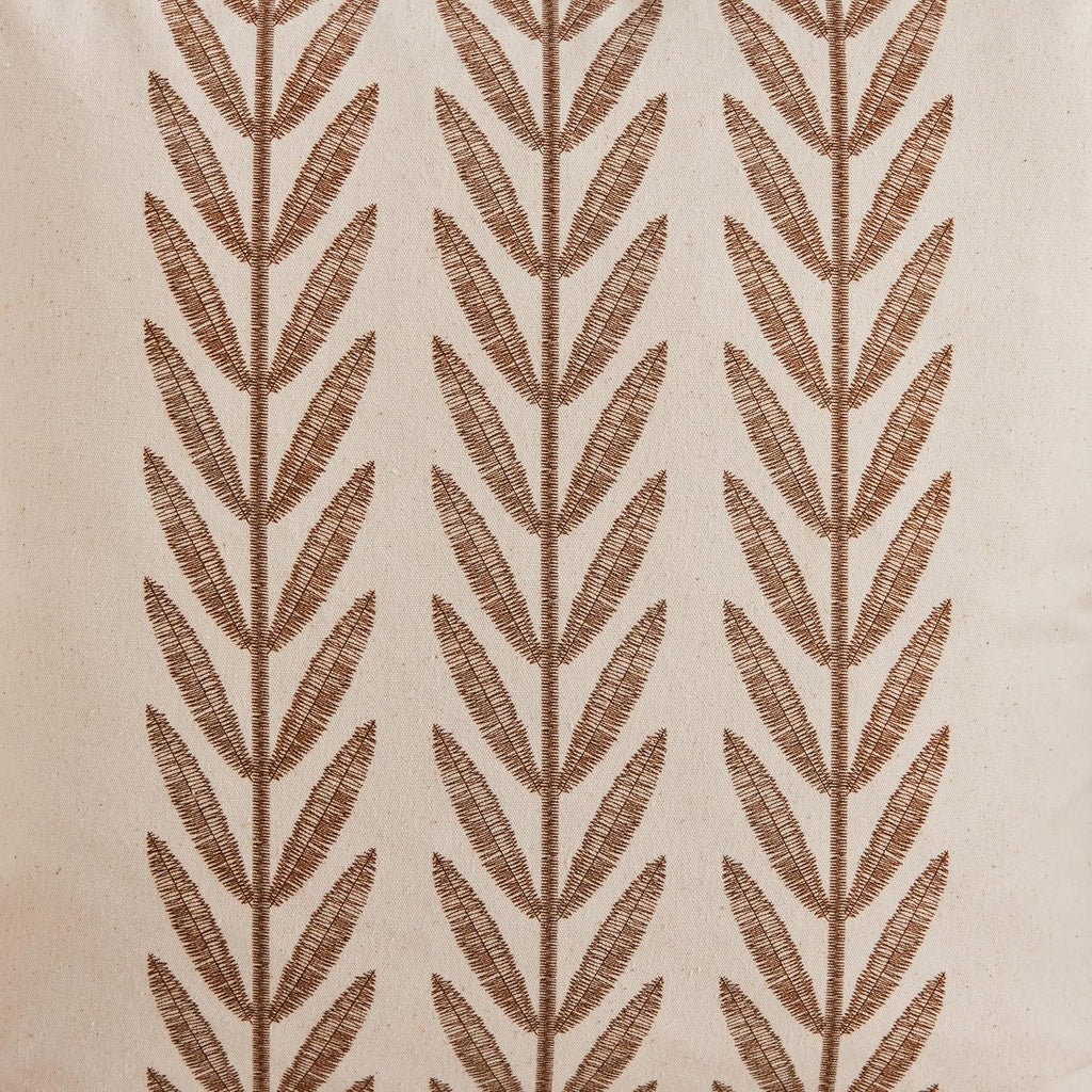 100% Cotton Farmhouse Leaves Throw Pillow Covers Set of 2, 16x16 Inch Caramel Pastoral Decorative Print Cushion Covers for Sofa Bed Living Room Home Decor