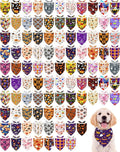 PET SHOW 100 Pack Halloween Small Dog Bandanas Bulk No Seam Pumpkin Ghost Triangle Bibs Scarves for Girl Boy Pets Adjustable Grooming Kerchiefs for Medium Dogs Costume Accessories(Medium)